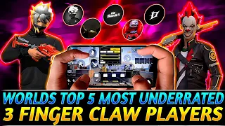 WORLD'S TOP 5 BEST 3 FINGER CLAW UNDERRATED PLAYERS | BEST 3 FINGER CLAW FREE FIRE