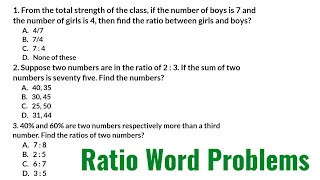 Ratio and Proportion Word Problems