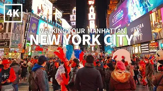 [4K] NEW YORK CITY - Evening Walk Manhattan, 7th Avenue & Times Square, NYC, USA, Travel