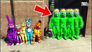 All TOY Animatronics VS All GREEN Rainbow friends Animatronics! GTA 5 Mods FNAF Multi Pulti