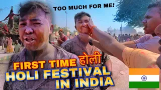 MY NIGHTMARE IN HOLI FESTIVAL IN INDIA 🇮🇳 (VRINDAVAN VLOG)