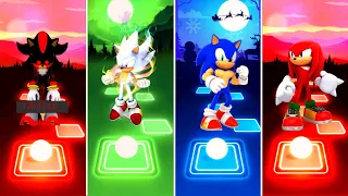 Shadow Exe 🆚 Hyper Sonic 🆚 Muscular Sonic 🆚 Knuckles Sonic | Tiles Hop EDM Rush