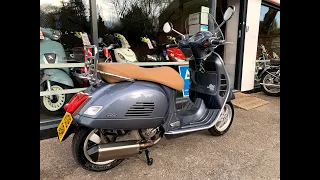 PIAGGIO VESPA GTS 300 GREY  ABS / ASR MODEL 2018 SCORPION EXHAUST QUICK REVIEW AND START UP