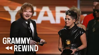 Watch Ed Sheeran Accept A GRAMMY Award From Stevie Wonder | GRAMMY Rewind