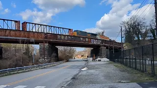 CSX train by the trolley museum in Baltimore