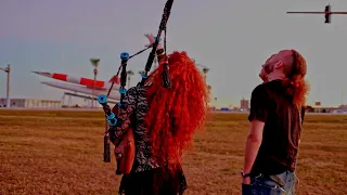 SpaceX Falcon 9 launch with bagpipes playing "The Final Countdown", 1/31/2022