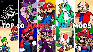 Top 10 Mario x FNF Mods (VS Super Mario, Luigi, Waluigi, Jeffy, Yoshi) - Friday Night Funkin'