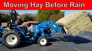Moving Hay For A Friend with  Tractor and Worksaver Forks