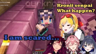 Kronii Hiding In Shameful Fear After Having Kaela Picking Her Up Dying Twice [Hololive | Minecraft]