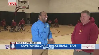 Kenny's kickin it with #1 ranked Cavs Wheelchair Basketball team