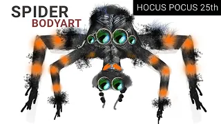 SPIDER body painting for Hocus Pocus 25th Anniversary
