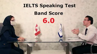 IELTS Speaking Test band 6 with face mask followed by feedback