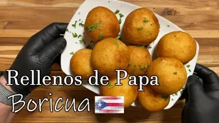 Rellenos de Papa puertorriqueños (Puerto Rican fried stuffed Potatoes)