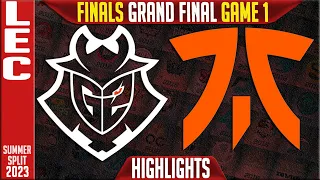 G2 vs FNC Highlights Game 1 | LEC Summer Finals Grand Final 2023 | G2 Esports vs Fnatic G1