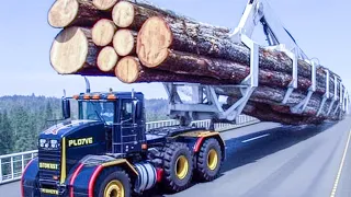 Dangerous Fastest Chainsaw Tree Felling & Logging Wood Truck Powerful, Heavy Wood Sawmill Machines