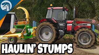 GIANT STUMP HAUL & GRINDING | Rappack Farms #10 | Farming Simulator 17 Multiplayer Gameplay