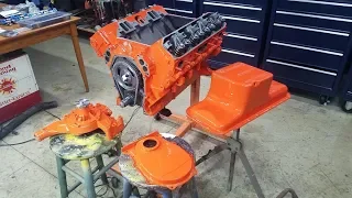 How to Paint Your Engine - Masking, Priming, Painting on this 440 MOPAR Big Block