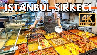 ISTANBUL TURKEY 2024 HEAVEN OF TURKISH DELICIOUS STREET FOODS SIRKECI 4K WALKING TOUR
