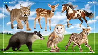 Cute Little Farm Animal Sounds: Lynx, Sika Deer, Horse, Badger, Owl & Cheetah - Animal Moments