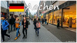 🇩🇪 Aachen Downtown Walking Tour 🌁 4K Walk During Corona Pandemic 😷 Germany 🇩🇪 (Cloudy Day)