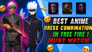 BEST ANIME DRESS COMBINATION FREE FIRE 😍 | TOP 5 ANIME DRESS COMBINATION IN FREE FIRE | MUST WATCH .