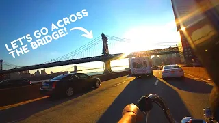 SIGHTSEEING NYC ON A HARLEY | Motorcycle ride across the Brooklyn Bridge!