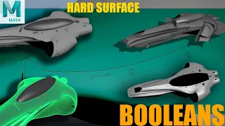 LIVE - 3D Modeling a Spaceship from Concept - Booleans in Maya #3dmodeling #concept #scifimovies