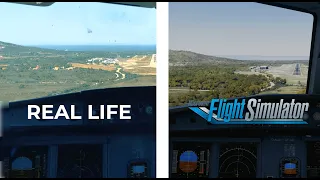 REAL LIFE vs. MSFS2020. A320 Pilot fliegt Circling Approach RWY 36 in Calvi LFKC A32NX Flybywire.
