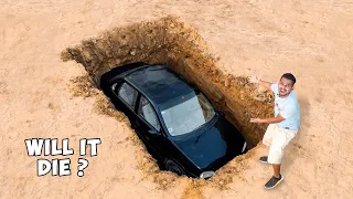 कार को जिंदा ही दफना दिया - Will Car Survive Underground ? | Car Buried Alive