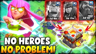 No Heroes No Problem! TH11 Super Archer Blimp Attack (Clash of Clans)