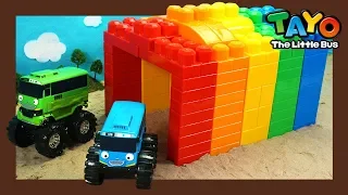 Tayo Kendaraan berat Mainan menunjukkan l #4 Membangun terowongan pelangi l Tayo Bus Kecil