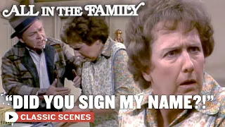 Archie Forges Edith's Signature (ft.Carroll O'Connor) | All In The Family