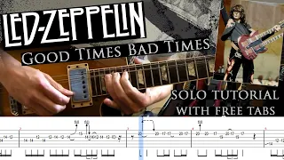 Led Zeppelin - Good Times Bad Times guitar solo lesson (with tablatures and backing tracks)