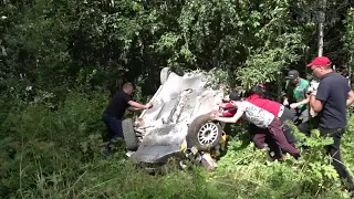 Samsonas Rally Rokiskis SS11 crash - V.Jurkevicius/A.Paliukenas