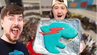 I Surprised MrBeast with a Giant Candy Logo?!