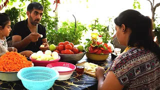 HUSBAND & WIFE cook SALAD LECHOU For the WINTER! We Harvest Fresh Vegetables from the Garden