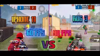 IPHONE 11 VS ASUS ROG 3 | 60 vs 90 FPS | TDM Match 1v1 |  Comparison Video