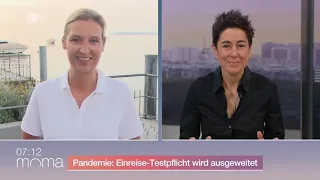 Dunja Hayali bei MOMA im Gespräch mit Alice Weidel über Impfpflicht