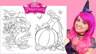 Coloring Cinderella & Ariel Halloween