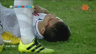 Tình huống Quang Hải bị cầu thủ Syria chơi xấu đổ máu trên sân | Bóng Đá NHP