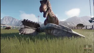 T REX VS SPINO DINO FIGHTS INDORAPTOR VS INDOMINUS REX! JURASIC WORLD EVOLUTION 2