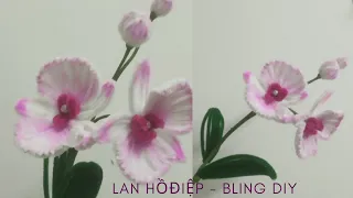 HƯỚNG DẪN LÀM HOA LAN HỒ ĐIỆP KẼM NHUNG pipe cleaner phalaenopsis #craft  #tutorial #diyflower