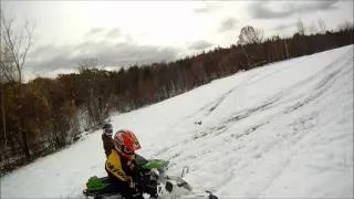 2010 Ski Doo XRS 800 Wheelie in October Snow- Go Pro Hero