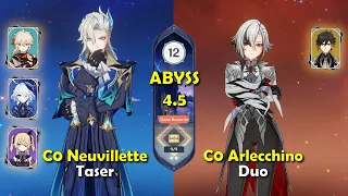 C0 Neuvillette Taser & C0 Arlecchino Duo | Spiral Abyss 4.5 - Floor 12 | Genshin Impact