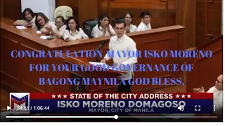 FIRST STATE CITY ADDRESS  NI MAYOR ISKO MORENO BAGONG MAYNILA ( REACTIONS )