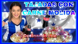 🇭🇳TAJADAS CON CARNE MOLIDA ESTILO CATRACHO🇭🇳Jenny claros| paso a paso)PREPARACIÓN 🇭🇳