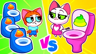 No, No, Leo! Don't do this to the Toilet! 😱 Toilet Troubles 🤪 Potty Training for Kids 😊 Purr-Purr