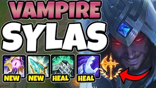 VAMPIRE SYLAS HEALS TO FULL HP EVERY 5 SECONDS!! (NEW TANK SYLAS BUILD)
