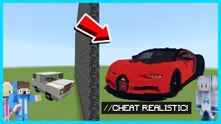 MIPAN & ZUZUZU KAGET LIAT AKUDAV BUILD BATTLE 1 DETIK JADI BESAR BANGET DAN REALISTIC DI MINECRAFT!