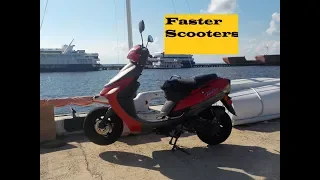 $30 FASTER SCOOTER 50cc to 82cc Big Bore Kit Driving down road
